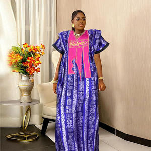 Abito musulmano etnico africano abito da <span class=keywords><strong>donna</strong></span> con stampa ricamato Dashiki caftano <span class=keywords><strong>abiti</strong></span> Casual <span class=keywords><strong>oversize</strong></span> - Product Image 4
