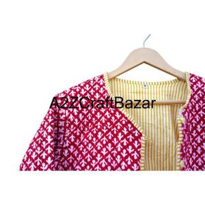 Veste matelassée réversible pour femmes, faite à la main, 100% coton pur, avec imprimé floral, pour l'automne et l'hiver, pour filles et femmes - Product Image 3