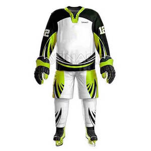 Hecho de material premium diseñado para uso a largo plazo. Conjunto de uniforme profesional de hockey sobre hielo para hombre, incluye camiseta y pantalones. - Product Image 4