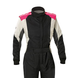 Traje de Karting al por Mayor, Negro y Blanco, Resistente al Viento, Transpirable, Talla Grande, Unisex, Diseño y Talla Personalizados - Product Image 3