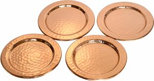 Ensemble de 4 sous-verres en cuivre faits à la main, finition polie, pour table basse ou salle à manger, ensemble de sous-verres en cuivre massif au prix le plus bas - Product Image 3