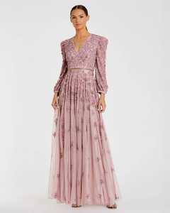 Vêtements de mode pour femmes Robe de soirée luxueuse en sequins et perles Robes longues pour femmes pour les fêtes - Product Image 5