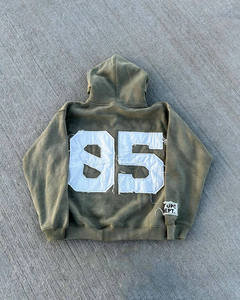 Elegantes sudaderas griegas con cremallera completa TTUPO para hombres y mujeres, sudaderas informales lavadas vintage con capucha, cómodas y duraderas - Product Image 5