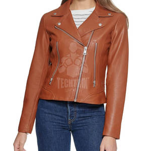 Dernière conception de veste de mode pour femme Prix de gros Meilleures ventes de vestes de mode en cuir pour femmes respirantes - Product Image 1