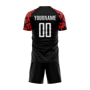 Tissu doux pour hommes sublimation maillot de football et ensemble court respirant col rond impression personnalisée uniformes de football - Product Image 5
