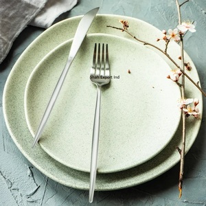 Ensemble de couverts en acier inoxydable le plus vendu poignée plate plaquée argent pour restaurant et hôtel ensembles de couverts de vaisselle - Product Image 3