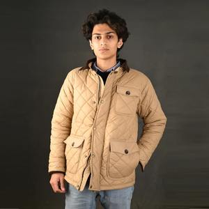Veste Aura Horizon beige de luxe pour homme, légère, de haute qualité, élégante, pour temps froid, rembourrée, respirante, devant - Product Image 1