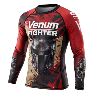 เสื้อรัดกล้ามเนื้อพิมพ์ลายคุณภาพดีที่สุด ผลิตตามสั่งด้วยเทคนิค Sublimation เนื้อผ้าระบายอากาศได้ดี ผลิตตามแบบที่กำหนดเอง เสื้อรัดกล้ามเนื้อ Venum Fighter - Product Image 3