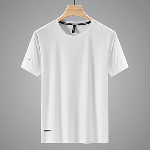 Quick Dry 100% Cotton Eco-Friendly Men's Sport T-<b>Shirt</b> 2024 <b>Short</b> <b>Sleeve</b> Summer Casual <b>White</b> Plus Size 6XL-9XL Gym Wear - Product Image 2