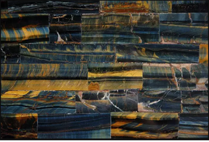 Carreaux de pierre naturelle, pierre d'oeil de tigre bleu, plaque de guérison, cristal, pierre précieuse, décoration murale, panneau, décoration de la maison - Product Image 2