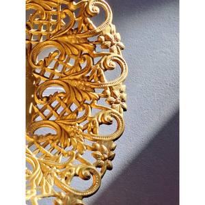 Bol à fruits royal en filigrane Bol à fruits en laiton gaufré avec poignées Bol à bonbons élégant en laiton Plateau à bibelots en laiton - Product Image 4