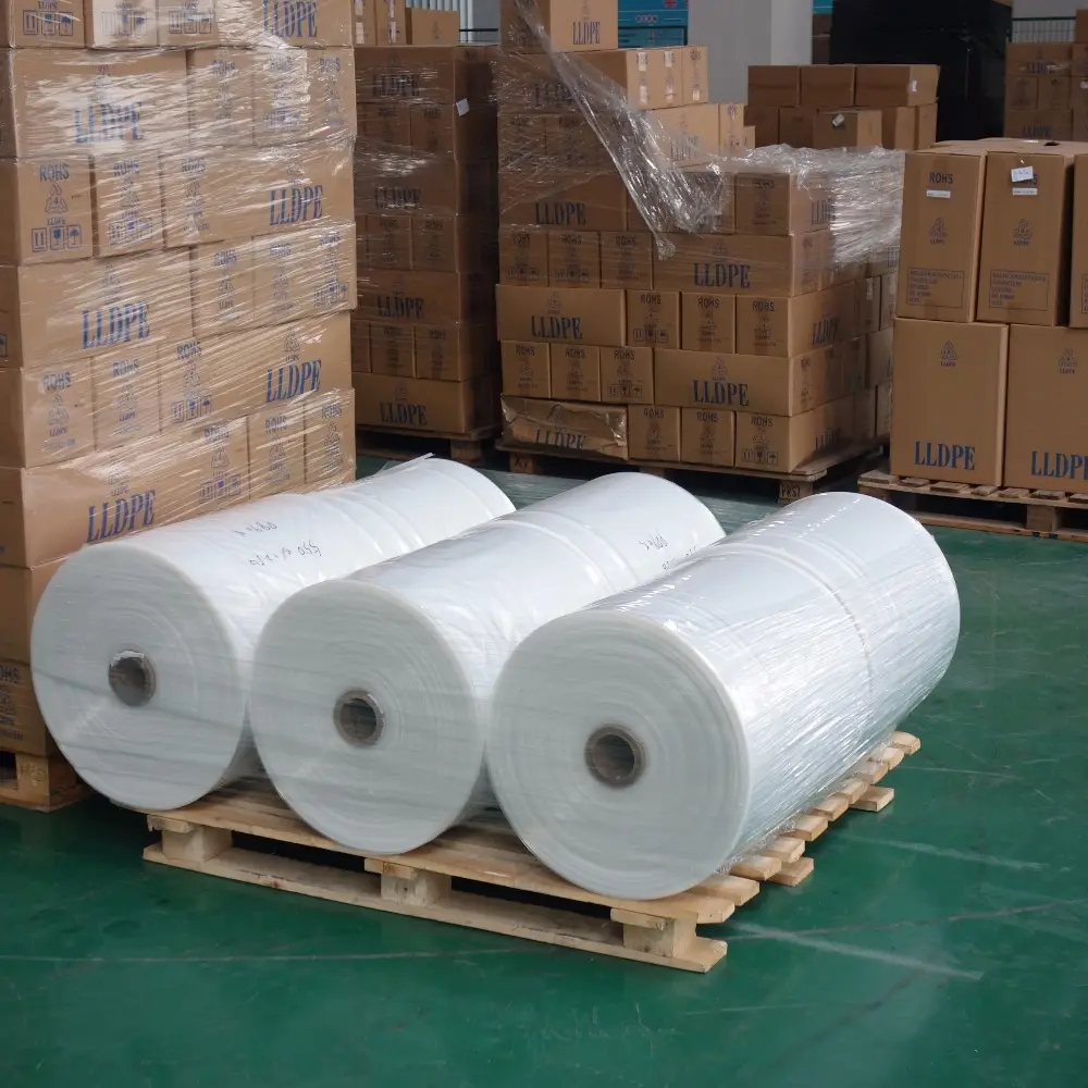 U.s.a Fabrikant Verkoop Iriserende Food Grade Poly Film Transparante Ldpe Plastic Stretch Film Roll Groothandel