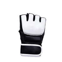 Gants en cuir PU demi-doigt personnalisés pour les arts martiaux et la boxe Concevez votre propre logo-Gants d'entraînement MMA UFC de vente chaude