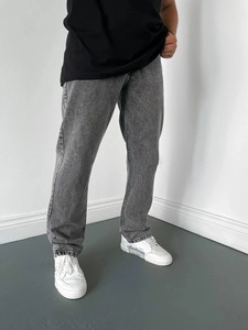 กางเกงยีนส์ขาสั้นของผู้ชายกางเกงคาร์โก้ทรงตรงเข้ารูปผ้าฝ้ายฟอกสีอ่อนสีฟ้าสำหรับผู้ชาย - Product Image 4