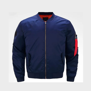 La última chaqueta de bombardero de estilo callejero para hombre, chaqueta de invierno de alta calidad con cuello levantado y logotipo frontal, servicio OEM, diseño de moda - Product Image 1