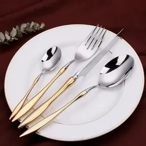Ensemble de couverts en acier inoxydable de qualité supérieure ustensiles de cuisine argenterie cuillère de table fourchette ensemble de couverts ensemble de cuillères de mariage - Product Image 2