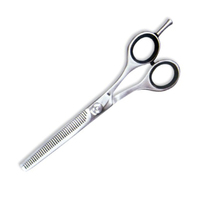 Ciseaux de coiffure professionnels en acier inoxydable finis de couleur argentée pour une utilisation en salon et l'amincissement des cheveux