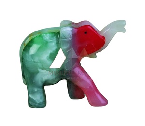 Éléphant en onyx fait main de qualité supérieure, objet d'art de collection, cadeau de vacances, décoration, pierre naturelle multicolore, élégance, tailles personnalisées, artisanat - Product Image 1