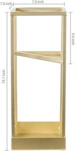 Porte-parapluie géométrique moderne en or pour l'entrée Porte-parapluie décoratif en métal avec bac d'égouttement Porte-parapluie sur pied - Product Image 6