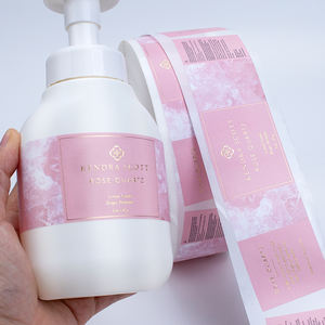 מדבקת ויניל מותאמת אישית עמידה במים ועמידה בשמן עם הטבעת זהב לגליל מדבקות לבקבוקי טיפוח - Product Image 2