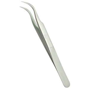 Pince à cils en acier inoxydable argenté de qualité supérieure OEM Caractéristiques supplémentaires personnalisées avec pointe Volume Pince à épiler Marque privée - Product Image 6