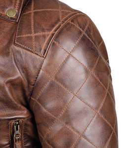 Chaqueta de cuero genuino de invierno para hombre de moda de alta calidad con cuello levantado Diseño personalizable Cuero de Pakistán - Product Image 3