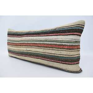 Almohada de lana a rayas bohemia de lujo, cojín decorativo con patrón Floral Vintage de 16x36 pulgadas para sofá de sala de estar para Navidad - Product Image 4