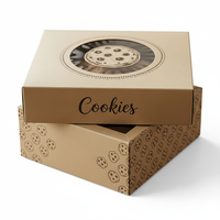 Boîte à biscuits recyclable en papier rigide de qualité alimentaire stratification mate gaufrage revêtement UV pour Biscuit Snack produit congelé