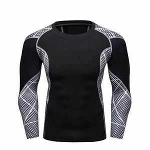 Chemise de compression MMA Rashguard à manches longues unisexe avec logo personnalisable et sublimé en spandex/polyester écologique et respirant - Product Image 5
