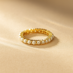 Bague en perles - Bande fine, bijoux élégants - Product Image 2