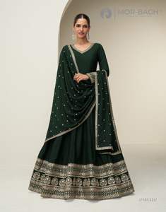 Premium Silk <b>Designer</b> Festival Wear Gown Collection Full <b>Catalog</b> available at wholesale rate, Free Size Stitched wholesale. - Product Image 2