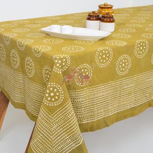 Nappe de table en coton 100 % imprimée au bloc floral Dabu pour restaurant, idéale pour les fêtes et la décoration intérieure (vente en gros) - Product Image 3