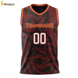 Maillots de basket-ball personnalisés avec logo brodé, respirants, à séchage rapide, antibactériens, vente en gros, impression numérique, taille plus - Product Image 2