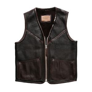 Chaleco informal de cuero para hombre Diseño de piel de vaca Premium Venta caliente Ropa exterior Servicio OEM Precio al por mayor Chaleco de cuero - Product Image 6