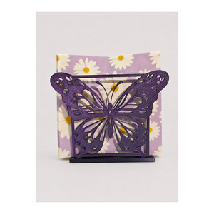 Porte-serviettes décoratif en plastique à motif de papillon moderne imprimé en 3D, décoration de table violette - Product Image 1