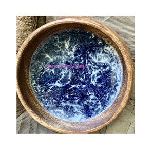 Saladier en résine colorée en bois d'acacia/manguier Fabriqué en Inde Vente chaude 2022 Acheteur commercial Prix bon marché Hôtel Restaurant - Product Image 1