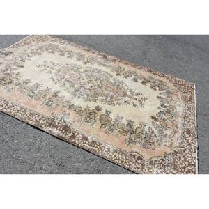 พรมขนสัตว์สีเบจสีน้ำตาล5.2x8.6ฟุตคลาสสิกดีไซน์แบบตุรกีสำหรับทางเข้าห้องนั่งเล่นหรือห้องนอนพร้อมแผ่นรองทำจากยาง - Product Image 2