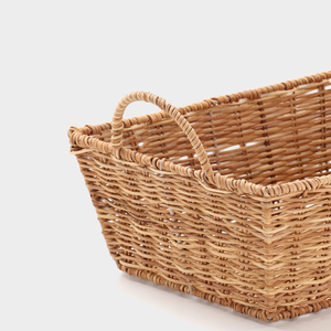 Cesta Utilitaria de Ratán Hecha a Mano con Asas / Cesta de Compras de Mimbre Resistente y Cesta de Picnic para Uso en Exteriores y en el Hogar - Product Image 2