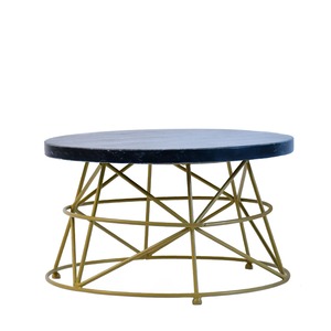 Soporte de pastel de mármol de tamaño personalizado Exhibición de pastel de boda redondo natural con herramienta de plato de pastel de hierro y metal - Product Image 1