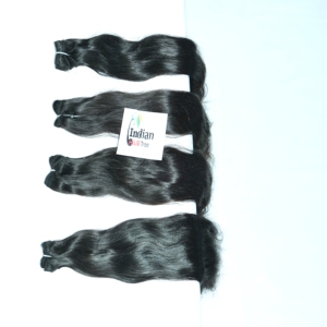 Extensions de cheveux humains naturels vietnamiens ondulés, couleur noire, vierges brutes, cuticules alignées, prix d'usine en gros, à vendre - Product Image 5