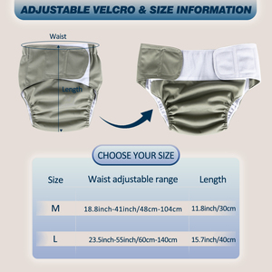 Couches lavables et réutilisables ajustables <span class=keywords><strong>pour</strong></span> adultes, sous-vêtements absorbants en tissu <span class=keywords><strong>pour</strong></span> femmes et hommes - Product Image 5