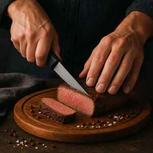 Abert Set di 6 coltelli da cucina 21cm in acciaio inox lama seghettata Made in Italy - Product Image 3