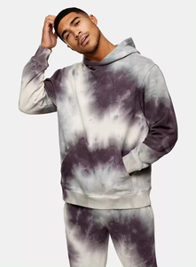Tie Dye Sudadera con capucha transpirable para hombre Algodón/Poliéster Manga larga Impreso Sudaderas con capucha de gran tamaño Venta al por mayor Negro - Product Image 4