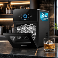 Machine à glaçons automatique commerciale Ouruoxi avec corps en acier inoxydable et design sphérique transparent pour la maison, les bars et les clubs