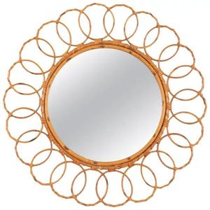 กระจกแขวนผนังตกแต่งบ้านดีไซน์ใหม่100% หวายธรรมชาติหลายรูปแบบ | กรอบกระจกสำหรับห้องนั่งเล่นห้องนอนดีไซน์ใหม่ - Product Image 5