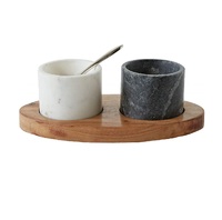 Bol à sel et à épices en marbre, vente en gros, mini taille, qualité supérieure, pierre noire et blanche, salière et poivrière en marbre