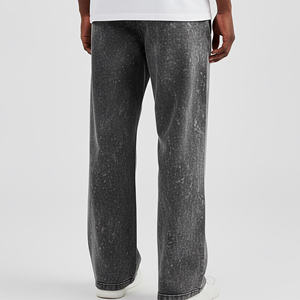 กางเกงสเวตแพนท์ทรงตรงแบบลำลองสั่งตัดพิเศษ ล้างสีแบบแอซิด สไตล์สตรีทแวร์สุดเท่ ผ้าหนา สำหรับผู้ชาย - Product Image 2