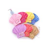 Mucit Home - Gorro de Microfibra para Secar el Cabello con Lazo y Diseño Floral, Secado Rápido, Lavable a Máquina, Talla Adulto