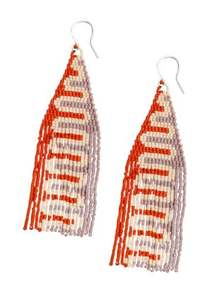 Boucles d'oreilles longues à franges colorées faites à la main pour femmes boucles d'oreilles perlées en forme de robe accessoire de mode personnalisable - Product Image 2