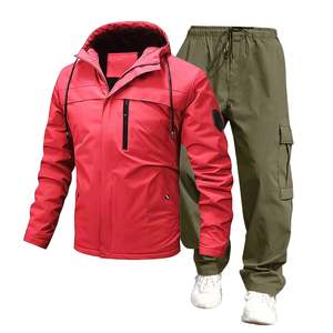 Conjunto Táctico Personalizado para Hombre, Chaqueta Impermeable y Cortavientos con Capucha y Cremallera, Diseño 2 en 1, Pantalones Cargo Multibolsillos - Product Image 1